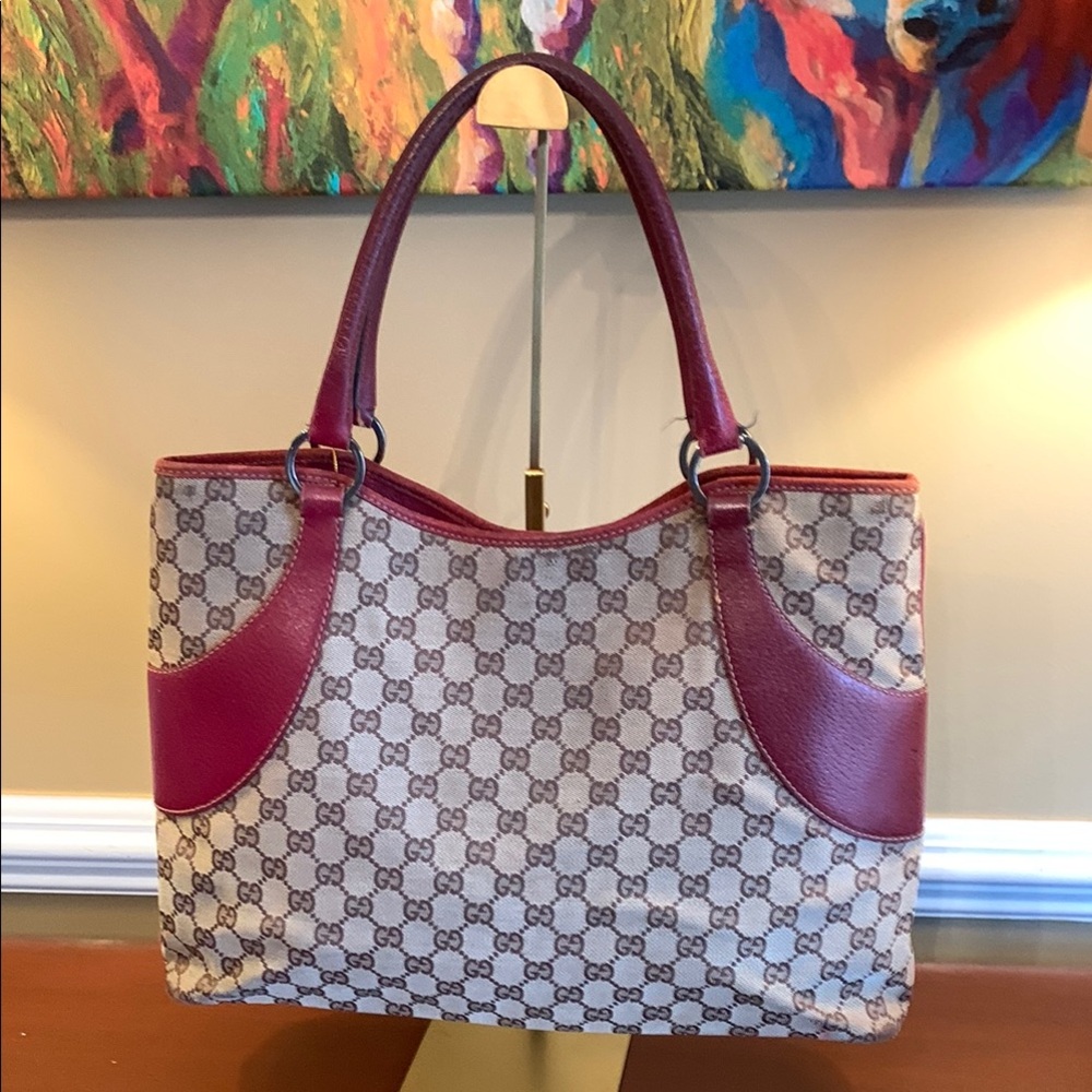 Gucci Red and Beige Monogram bag